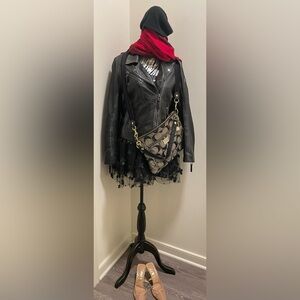 Coach Crossbody Handbag Black and Gold